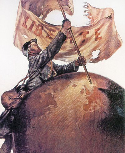 Crédit Lyonnais WWI Liberte Poster by Jules Abel Faivre